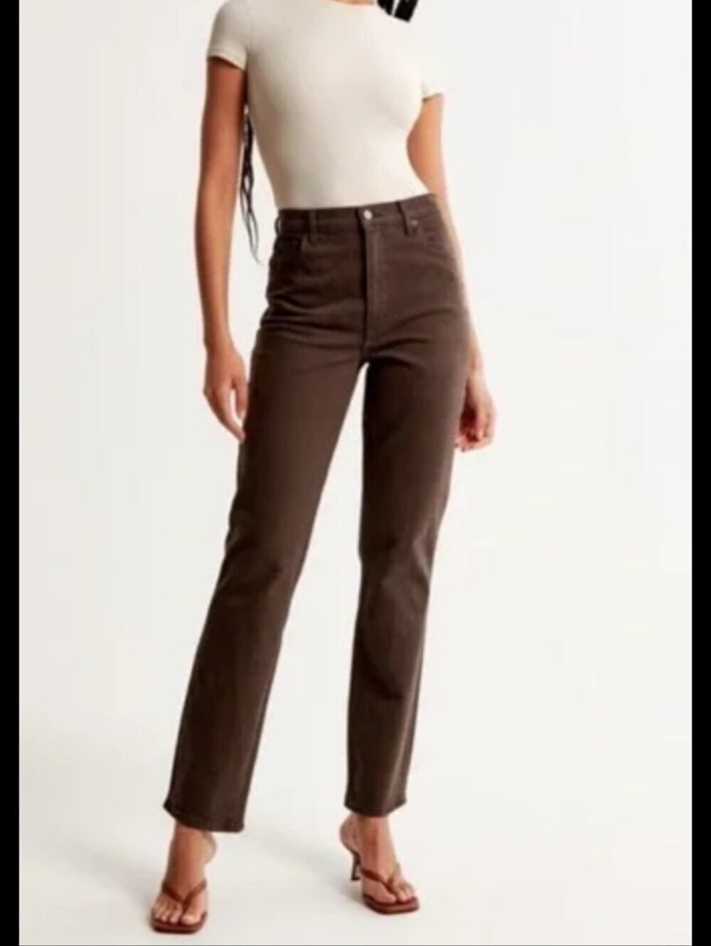 Abercrombie and Fitch The 90's Straight High Rise Sz 4L Brown